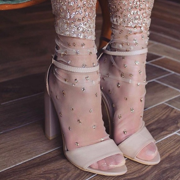 Trendy mesh sparkle ankle socks. - Picture 5 of 5